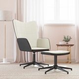  Stolica za opuštanje s osloncem za noge krem bijela baršun/PVC | shoptok.hr