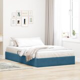  Otomanski krevet s pohranom Tamno plava 120 x 190 cm Baršun | shoptok.hr