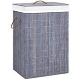 vidaXL Košara za perilo iz bambusa 2-delna siva 72 L, (20746372) | Shoptok.si