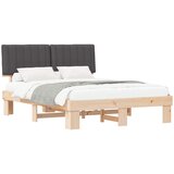  Krevetni okvir s tapiciranim uzglavljem Tamno siva 160 x 200 cm | shoptok.hr
