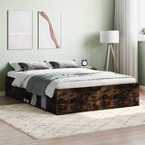 Maison Chic Posteljni okvir - Dvoposteljna postelja - Zakonska postelja dimljeni hrast 135x190 cm-J14256, (21761299) | Shoptok.si
