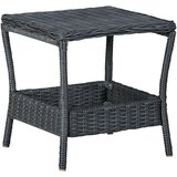 vidaXL Vrtna mizica temno siva 45x45x46,5 poli ratan Cene