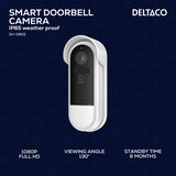Deltaco SMART HOME WiFi Zvon za vrata s kamero, 2MP, PIR, IP65 certifikat, IR 5m, microSD BELO | Shoptok.si