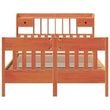 vidaXL Posteljni okvir brez vzmetnice voščeno rjav 160x200 cm borovina | Shoptok.si