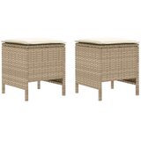  Vrtni otoman 2 Komad Bež i krema 38 x 38 x 45 cm PE ratan | shoptok.hr