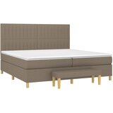  Krevet s oprugama i madracem smeđesivi 200x200 cm od tkanine | shoptok.hr