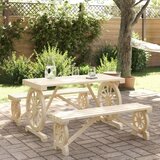 vidaXL 3-dijelni vrtni blagovaonski set od masivne jelovine | shoptok.hr