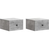  Stenski nočni omarici 2 pcs Betonsko siva 33 x 34,5 x 20 cm, (5000209577) | Shoptok.si