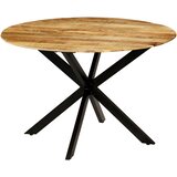 vidaXL Jedilna miza iz trdnega mangovega lesa in jekla 120x77 cm | Shoptok.si