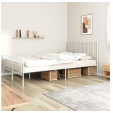  Kovinski posteljni okvir z vzglavjem in vznožjem bel 160x200 cm | Shoptok.si