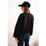 Kesi Włoski Women's jacket with a zipper and puffed sleeves black | shoptok.hr