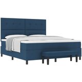vidaXL Krevet s kutijom s madracem i klupom Plava 180x200 cm Tkanina | shoptok.hr
