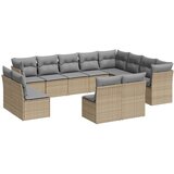  The Living Store Vrtna sedežna garnitura 12-delna z blazinami bež poli ratan - Vrtna Sedežna Garniture, (21452364) | Shoptok.si