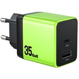 WEKOME WP-U36 super brzi strujni gan punjač, 2-porta usb (3.0 i 3.1 tip c) 35W, zeleni cene