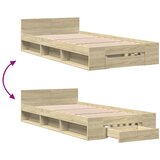  Okvir za krevet s ladicom boja hrasta 90x190 cm drveni | shoptok.hr