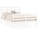  Posteljni okvir bel iz trdnega lesa 120x190 cm 4FT, (20645244) | Shoptok.si