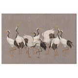  XXL slika - Crane dance – bright silhouettes of birds against a warm grey background with texture 260x173 | shoptok.hr