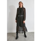 Trendyol Ženska haljina s točkicama detaljno crna | smeđa | krema Cene