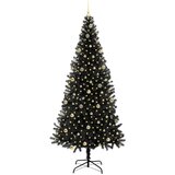 vidaXL Božićno drvce s 300 LED svjetlima s stalakom Crna 240 cm PVC | shoptok.hr
