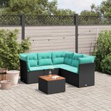  6-dijelni set vrtnih sofa od poliratana s jastucima crni | shoptok.hr
