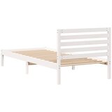  Krevetna konstrukcija Bijelo 100 x 220 cm Čvrsto borovo drvo | shoptok.hr