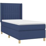  Box spring postelja z vzmetnico LED modra 90x200 cm blago | Shoptok.si