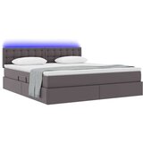  Krevet S LED lampica s uzglavljem Siva 180 x 200 cm PVC | shoptok.hr