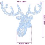 vidaXL Jelenja glava Hladno bela 60 cm Akril | Shoptok.si