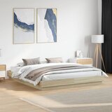  Okvir kreveta s LED svjetlima boja hrasta sonome 200 x 200 cm | shoptok.hr