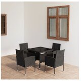  5-dijelni vrtni blagovaonski set od poliratana crni | shoptok.hr