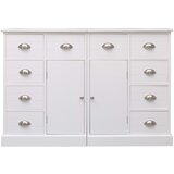 Maison Chic Komoda - Predalnik z 10 predali bela 113x30x79 cm les, (21719817) | Shoptok.si