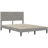  Okvir kreveta s madracem Svijetlo siva 120 x 190 cm Baršun | shoptok.hr