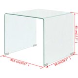  Stolić za Kavu od Kaljenog Stakla 49,5x50x45 cm Prozirni | shoptok.hr