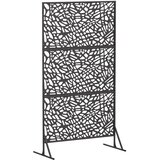  Zaslon za privatnost 100 x 50 x 180 cm Čelik Crna - Crna Uzorak kamenčića | shoptok.hr