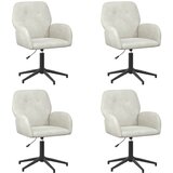  Okretne radne stolice 4 kom. 54 x 55 x 90 cm Krem Baršun | shoptok.hr