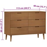  Ladičar MOLDE smeđi 113 x 40 x 80 cm od masivne borovine | shoptok.hr