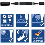 Marker permanentni obostrani 0,6 i 1,5mm lumocolor staedtler 348-3 plavi | Shoptok.si