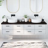  Kupaonska radna ploča tamnosmeđa 200x60x(2-6) cm tretirano drvo | shoptok.hr