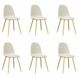 Maison Chic Jedilni stoli - Vzorci stoli 6 kosov kremno bel žamet A1196, (22032262) | Shoptok.si