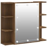 Ormarić s ogledalom LED boja smeđeg hrasta 70 x 16,5 x 60 cm | shoptok.hr