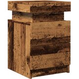 vidaXL Nočna omarica z LED starinski les 35x39x55 cm inženirski les | Shoptok.si