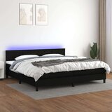  Box spring s madracem LED crni 200x200 cm od tkanine Cijene