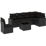  7-dijelni set vrtnih sofa od poliratana s jastucima crni | shoptok.hr