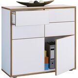 MID.YOU Komoda Salia B100, Bela, Barva Hrasta | Shoptok.si