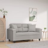  Dvosjed s jastucima svjetlosivi 120 cm od mikrovlakana | Eponuda.ba