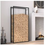  Stojalo za drva mat črno 80x28x154 cm jeklo | Shoptok.si