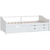 vidaXL Trosed z ležiščem in predali bela trdna borovina 90x200 cm | Shoptok.si