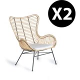 GINER Y COLOMER Komplet dveh ratanskih stolov s kovinskimi nogami, (22147923) | Shoptok.si