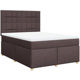 vidaXL Box spring postelja z vzmetnico temno rjav 140x190 cm blago, (21305191) Cene