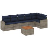 vidaXL Vrtna sedežna garnitura 7-delna z blazinami siv poli ratan, (21093810) | Shoptok.si